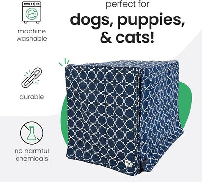 Molly Mutt Romeo & Juliet Dog Crate Cover, 100% Cotton Canvas Cover with 2 Roll-Up Panels, Ideal for Dog or Cat Crate, Durable, Washable, and Free of Harmful Chemicals, 30" x 19" x 21"