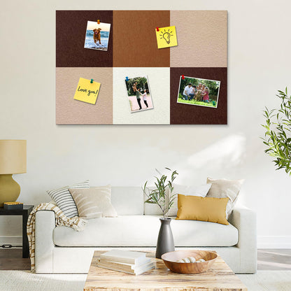 HULAVO Square Felt Cork Bulletin Board Tiles, Self Adhesive DIY Felt Pin Board for Wall 30" x 20" with 35 Pushpins for Office School Home Wall Decor Stickers Memos Photos Display (Gradual Brown)