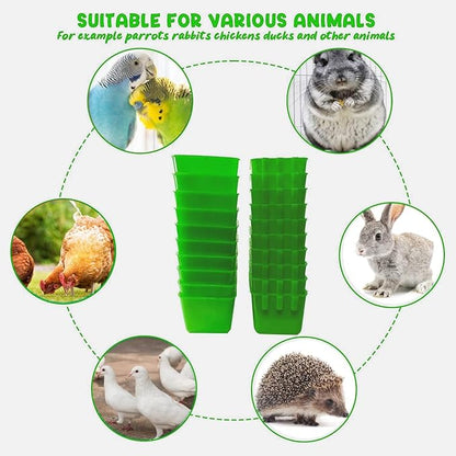 20 Pcs Chicken Coop Feeder Water Cup,16 oz Cage Cups Chicken Feeder Waterer, Cage Cups Birds Hanging Feeders, Chicken Feeder Water Bowl for Parakeet Poultry Pigeon Bunny Wire Cage (Green, 16oz)