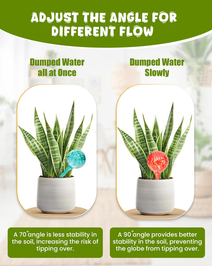 Iridescent Self Watering Globes, Glass Rainbow Plant Watering Globes, Self Watering Planter Insert, Automatic Plant Waterer Indoor (Small-6 Pcs Multi-Color)