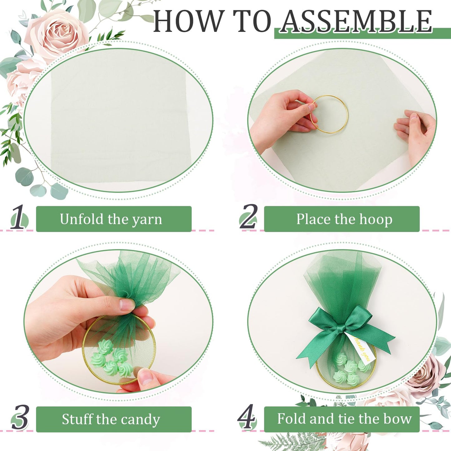 CPEGHDVM 50Pcs Organza Gift Bags, Christmas Thank You Gift Bags with Bow, Jewelry Pouches with Drawstring for Wedding Halloween Christmas Party Favor, 5.9 * 2.7in (Green)