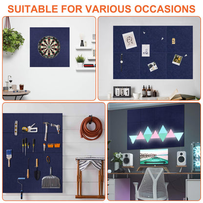 Cork Boards for Walls 48" x 36" Felt Board Alternative, 12 Pack Felt Wall Tiles Bulletin Board, Large Cork Board for Office Pin Board Tack Board Cork Boards