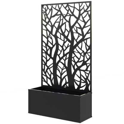 YBCHFGA Metal Raised Garden Bed with Privacy Panel