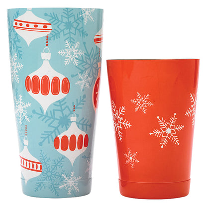 Barfly Holiday Ornaments Cocktail Shaker Tin Set