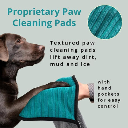 Microfiber Dog Towel & Paw Cleaner – Super Absorbent for Drying Dogs Large, Medium & Small, Quick Dry Pet Towels with Hand Pockets, Soft & Durable Puppy Towel, Machine Washable, Hanging Loop (Medium)
