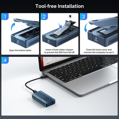 ACASIS 40Gbps M.2 NVMe SSD Enclosure with Cooling Fan, External SSD Eclosure Drive for Mac mini M4/M1 M2 Pro/Max, Compatible with Thunderbolt4/3/USB4/3.2/3.0/2.0 (Enclosure Only)