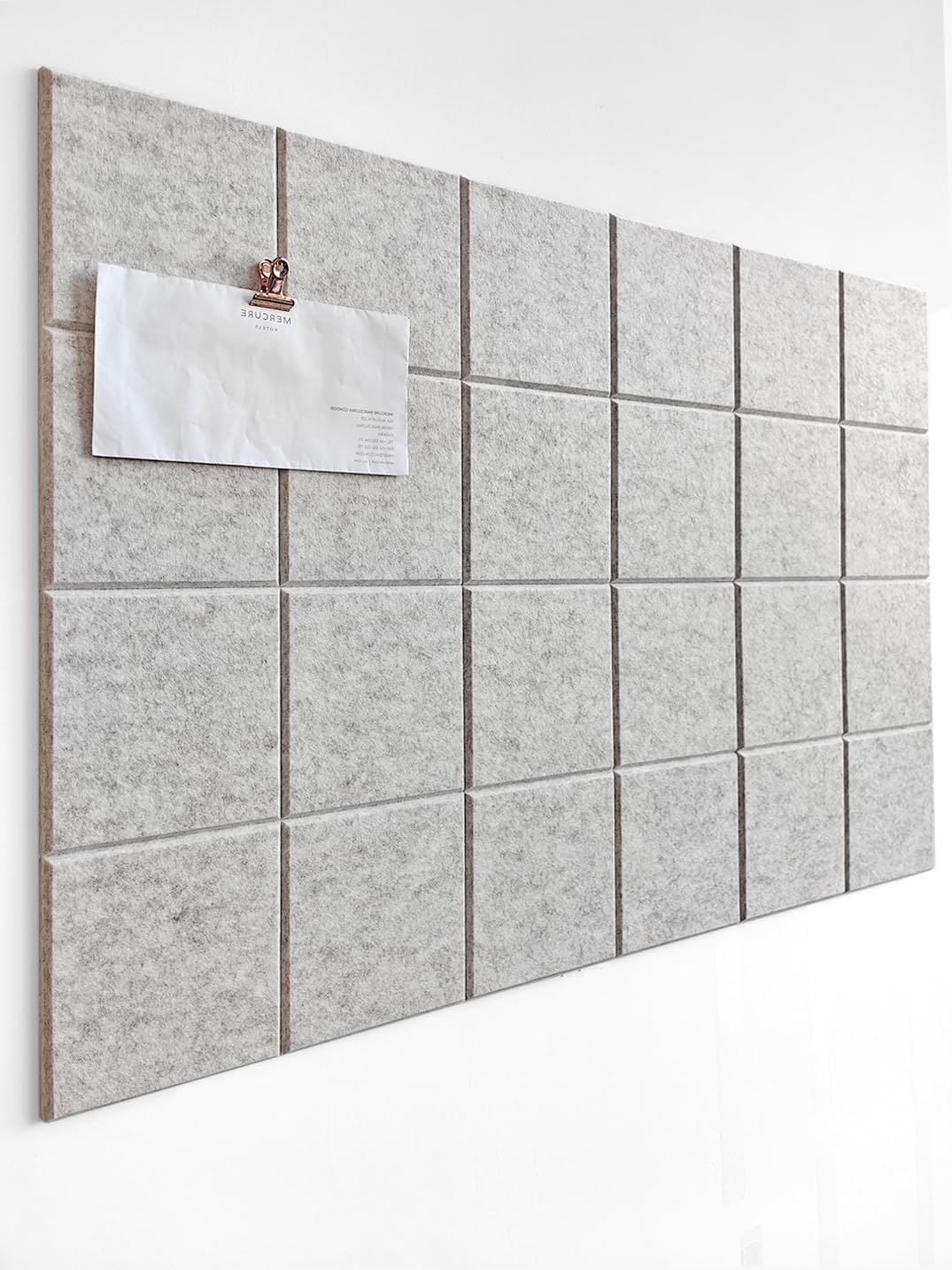 DECORITA Felt Bulletin Board- Cork Board Tiles Alternative - 6 Pack Square Felt Wall Tiles with Safe Removable Adhesive Tabs -