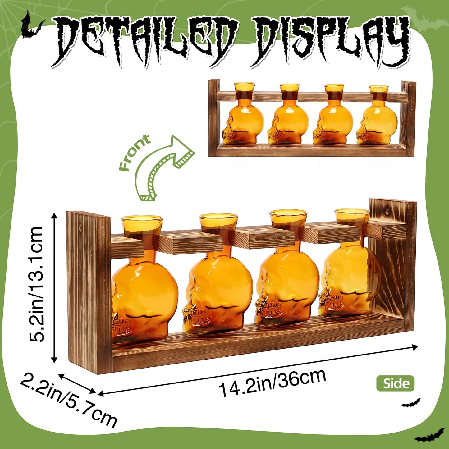 CYZglass Plant Propagation Stations Halloween Skull Plant Terrarium Kit Glass Vases Gift for Father Air Planter Home Office Decor