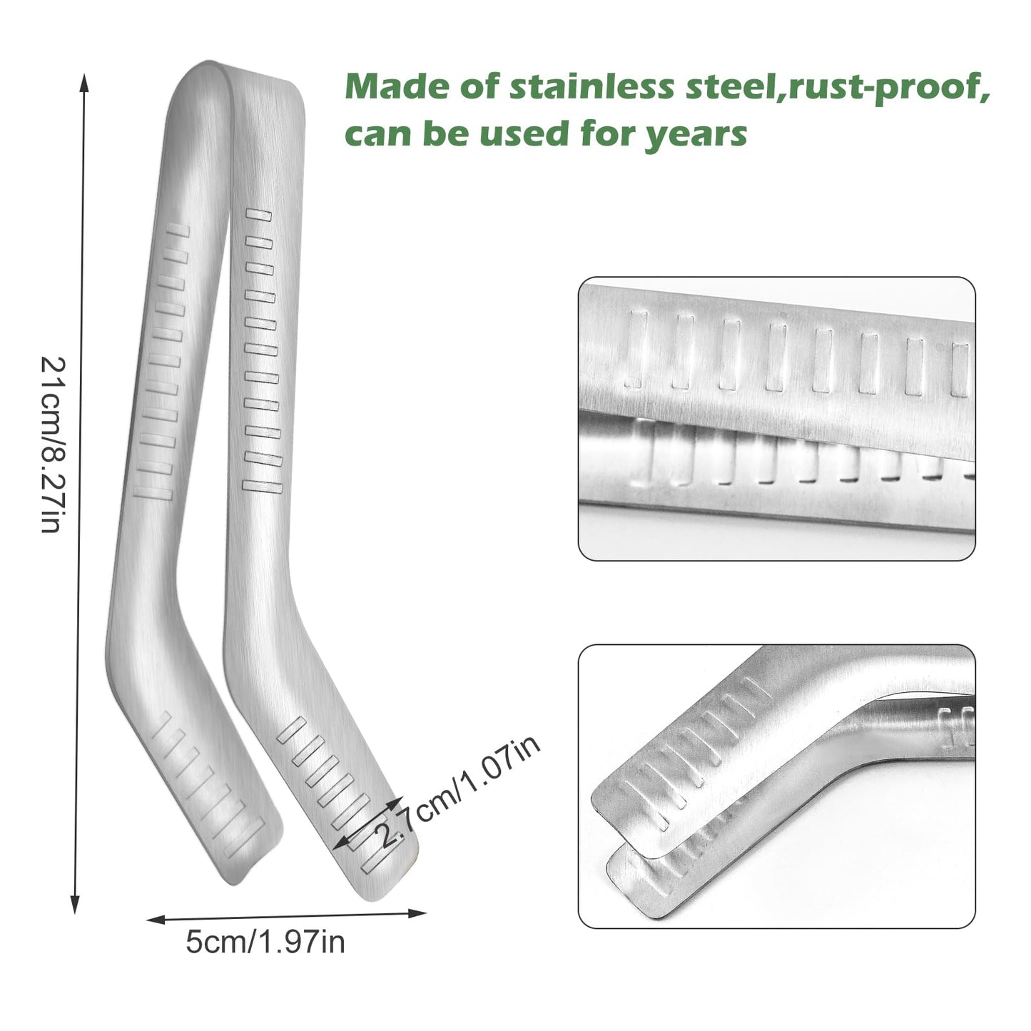 3PCS Seedling Transplant Tongs Stainless Steel Seedling Starters Remove Tongs Seedling Transplanting Tool Seedling Easy Transplanter with Anti-Slip Grasp Tips to Reduce Damage to Roots
