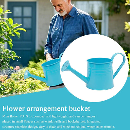 Metal Watering Can 1L Garden Plant Watering Cans with Long Spout Metal Sprinkling Can Flower Plant Gardening Arrangement Bucket for Outdoor and Indoor