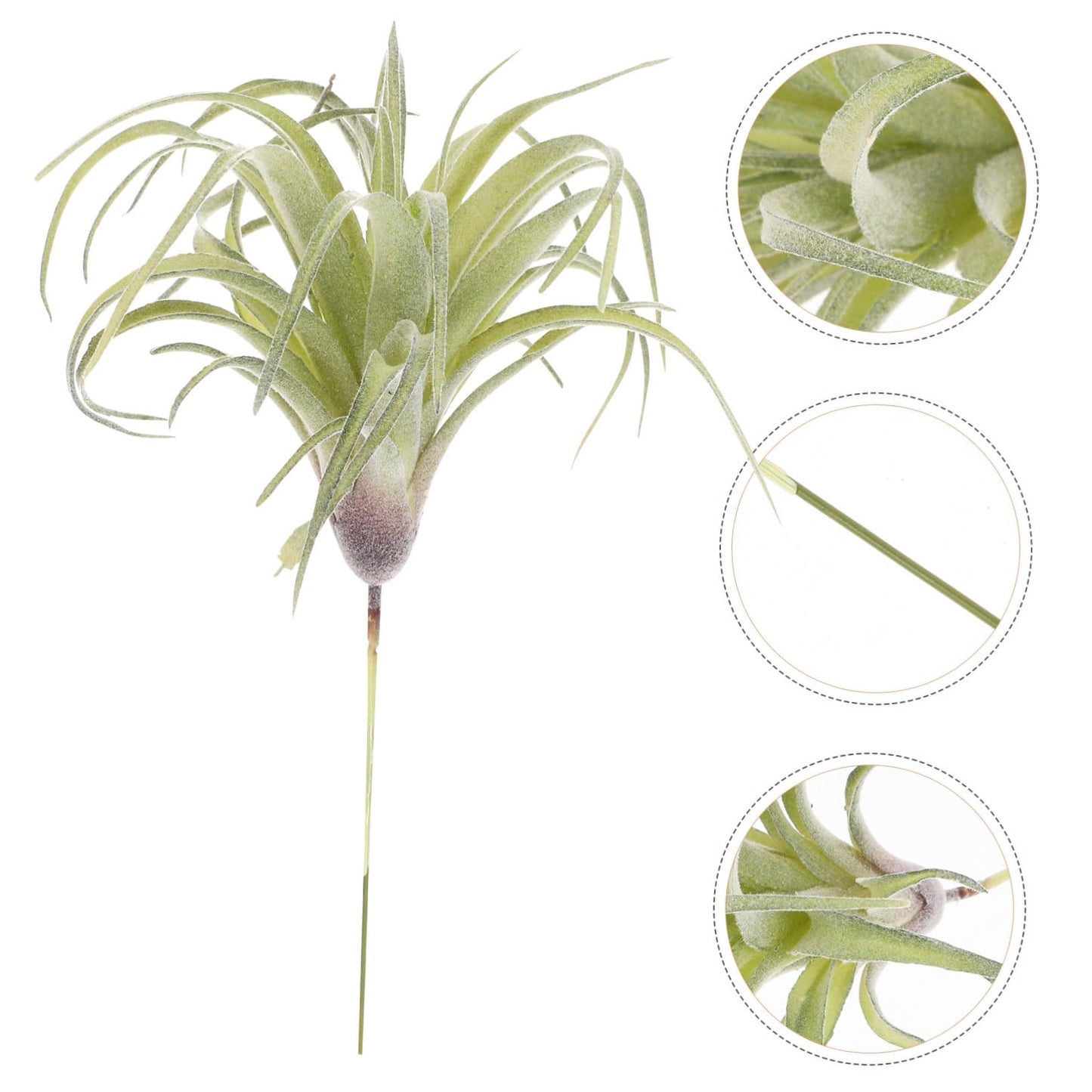 DECHOUS 1pc Artificial Air Plants Artificial Terrarium Plants Large Air Faux Flocked Tillandsia Photo Props Plant Glass Container Hanging Decor Pineapple Household