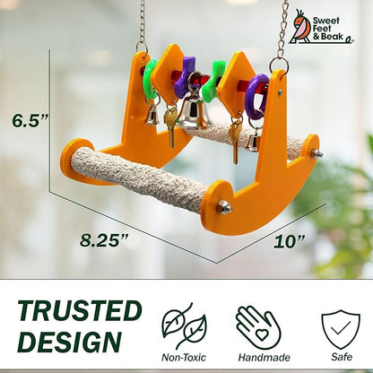 Sweet Feet and Beak Tweeter Totter - Perfect Cage Toy Stimulates Visual and Physical Activity - Safe, Non-Toxic, Cage Accessories for Small Birds