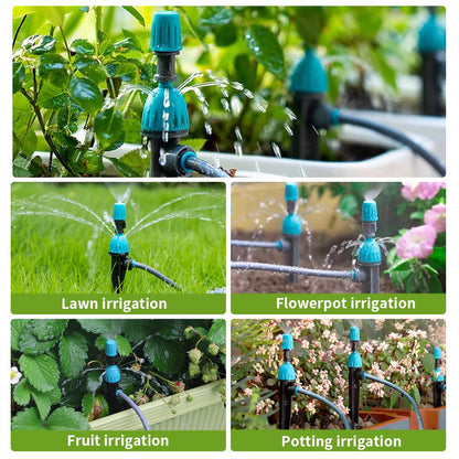 Drip Irrigation System 98ft, Fast Connect Automatic Irrigation Kit with 12mm, 6mm Blank Distribution Tubing and Accessories, DIY Garden Watering Equipment for Garden, Greenhouse, Flower Bed, Patio