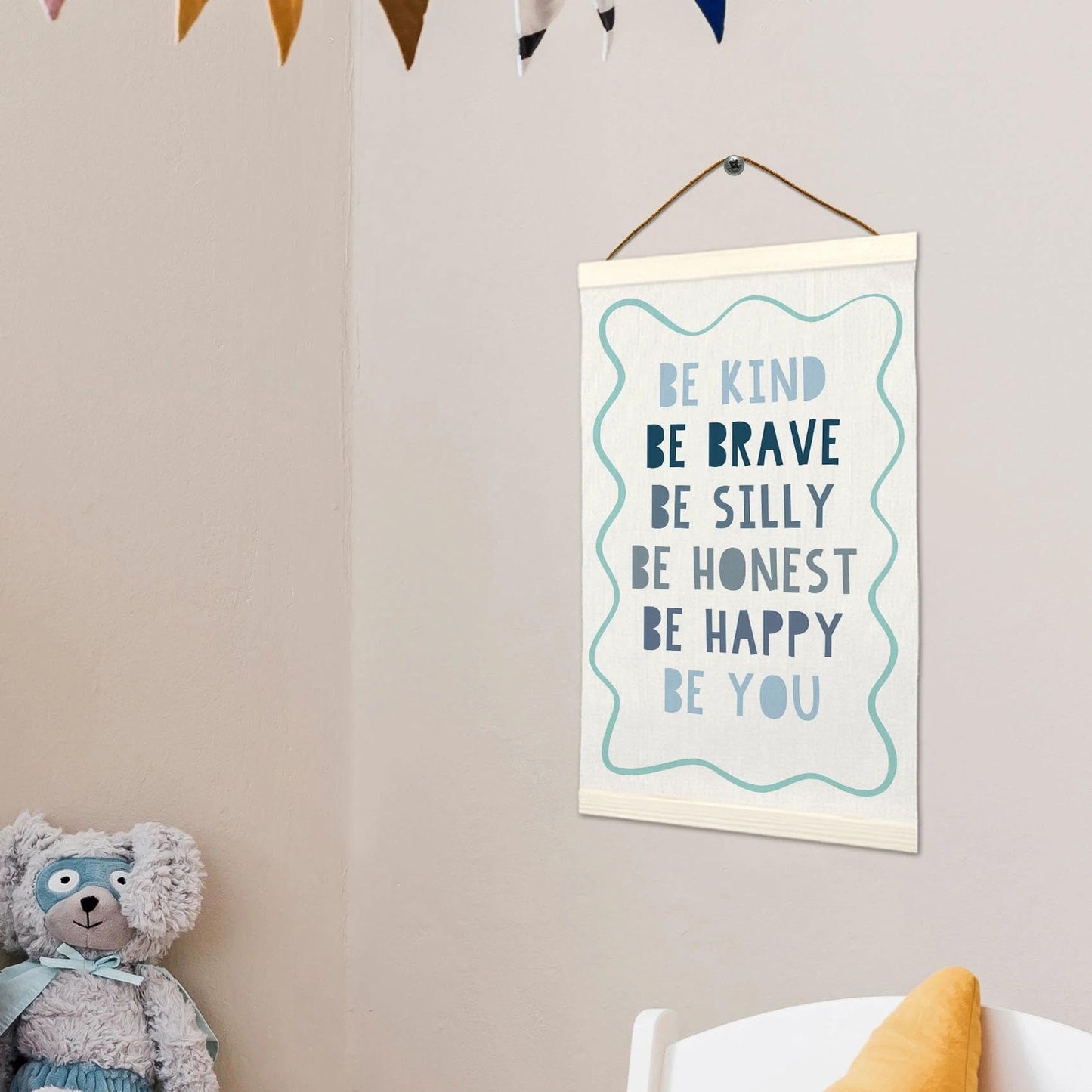 LKETW Kids Positive Affirmations Poster Hanger Frame 12x16 Inch, Be Kind Inspirational Wall Art Posters for Classroom, Motivational Hanging Banner Decor for Kids Nursery Room Bedroom Playroom