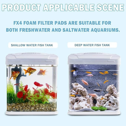 Fx4 Foam Filter Pads Replacement Compatible with Fluval FX5 / FX6 Canister Filter, Aquarium Bio Sponge Foam Filter Pads (6 Packs)