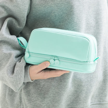 CICIMELON Large Capacity Pen Pencil Case with 4 Compartments, Multi-Slot Pencil Pouch Bag Aesthetic School Supplies Organizer for Teens Adults (Mint Green)
