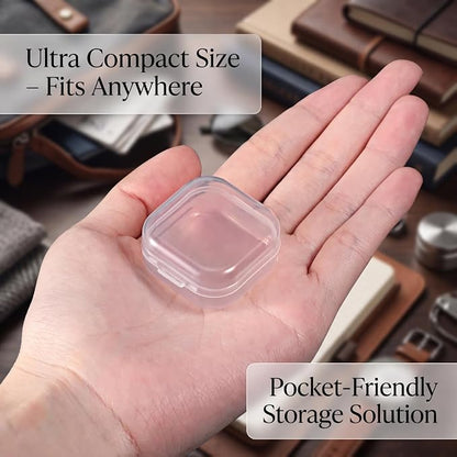 Jetec 120 Pieces Mini Plastic Clear Beads Storage Containers Box for Collecting Small Items, Beads, Jewelry, Business Cards, Game Pieces, Crafts (1.4 x 1.4 x 0.7 Inch)