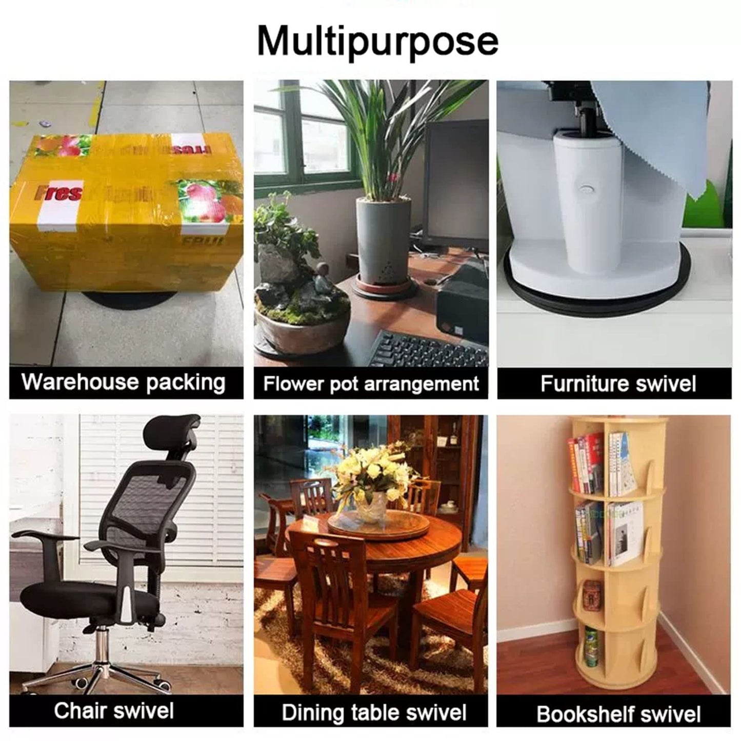 Lazy Susan Swivel Turntable, Swivel Stand Rotating Tray, 360 Degree Rotating Platform With Steel Ball Bearings, Flat Base Stand, For Flat Panel Monitor, TV, Painting, Display, Potted Plants (Size : 2