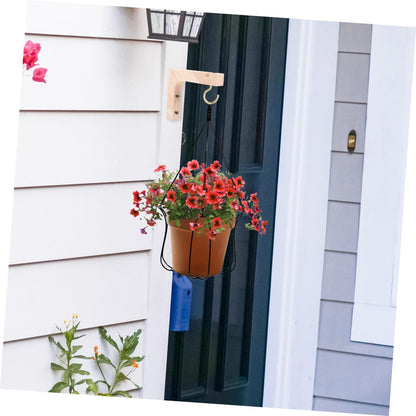 FOMIYES Wooden Hanging Hooks for Plants 2pcs Heavy-Duty Plant Hanger Brackets Wall-Mounted Indoor Outdoor Flowerpot Holders for Garden Porch