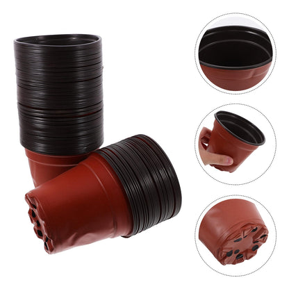 HOODANCOS 100pcs Strawberry Nursery Cups with Drainage, Plastic Grow Pots for Seedlings and Indoor Gardening, Dual-Color Nutrient Planting Containers for Garden Supply