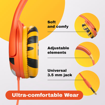 Kidrox Wired Toddler Headphones for 1-7 Years Old — 85dB Volume Limited Baby Headphones for Plane and Car Travel — Children Headset for Airplane, iPad and Tablet, Kids Headphone with Cord for Children