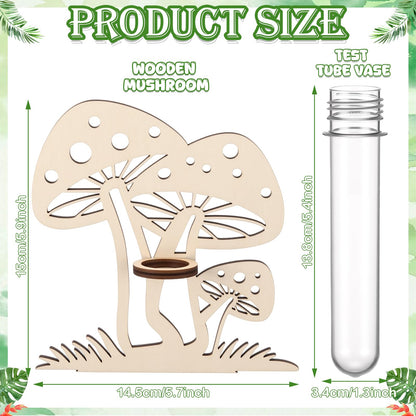 Romooa Set of 6 Mushroom Propagation Stations, Hanging Propagation Station and Wall Planters for Indoor Plants Wooden Hanging Planter, Boho Wall Decor Cute Indoor Small Plant Holder Gifts for Women