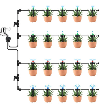 Kalolary 30PCS 1/4”Drip Irrigation Support Stakes, Drip Tubing Holder with Adjustable Height, 1/4 Inch Tubing Hose Holder for Drip Watering System Garden & Raised Beds, Prevents Clogging, Easy Install