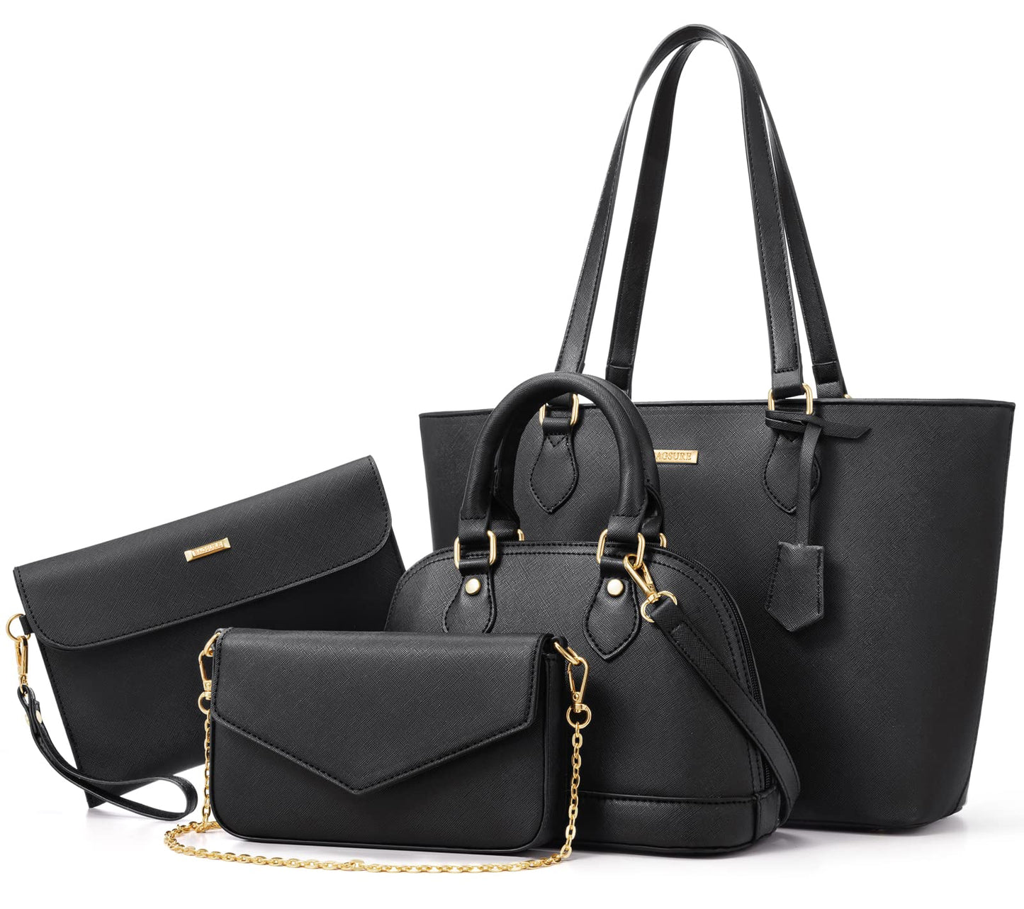 4PCS Women Fashion Handbags Purses Wallet Shoulder Bags Casual Tote Bag Crossbody Bags, Handbag Set Gift for Ladies Girls, Satchel Purse Set for Women