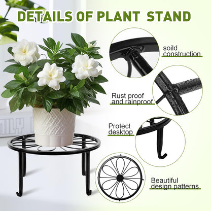 ESRICH 10 Pack Plant Stand, Metal Plant Stands for Outdoor Indoor Plants, Heavy Duty Plant Stands for Multiple Plant, Anti-Rust Iron Plant Pot Shelffor Planter, Potted Plant Holder for Garden Home