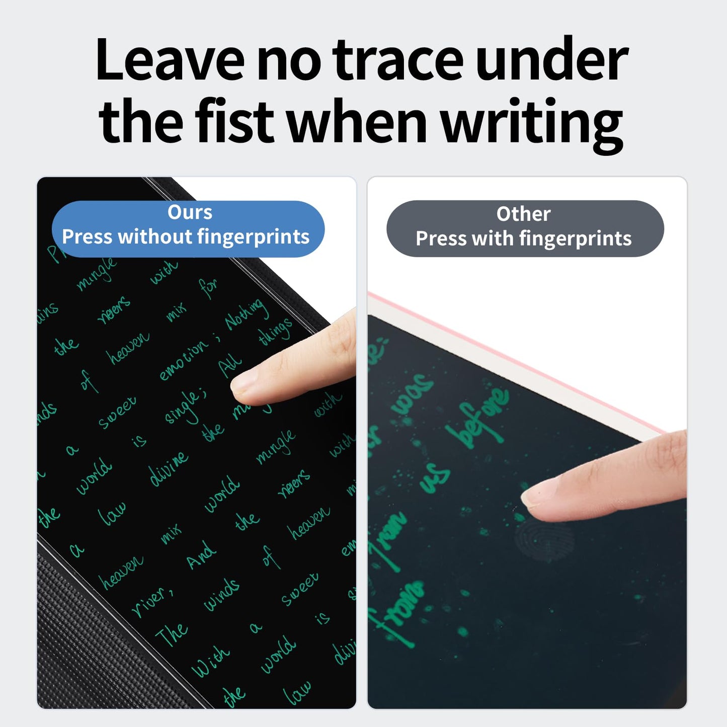 LCD Writing Tablet for Adults, 6.5 Inch Fine Tip Digital Notepad – Thin Lines, No Palm Marks, Lock Screen, Reusable Erasable Writing Pad with Leather Case & Hanging Pen for Office Home School