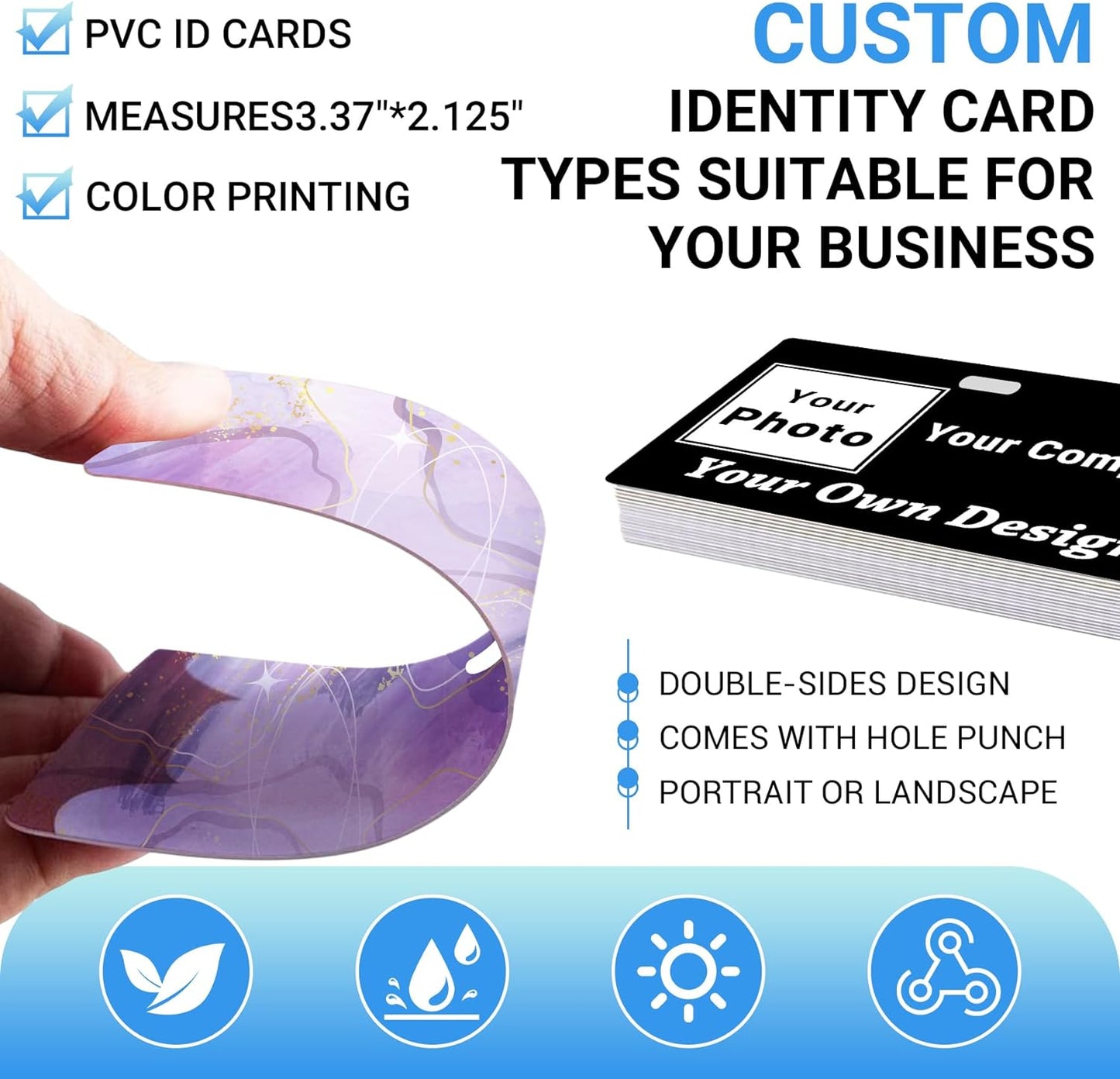 Custom Id Badge Custom Id Card Identification Badges Customizable Personalized Name Badge Customize Name Tag Photo Logo Employee Work Office Volunteer Customized Personal (Vertical-2)