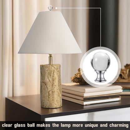 Akahttbn 2 Pack Lamp Finials Glass Crystal Ball, Lamp Finials Decorative for Table Lamps, Floor Lamps, Lamp knob Replacement