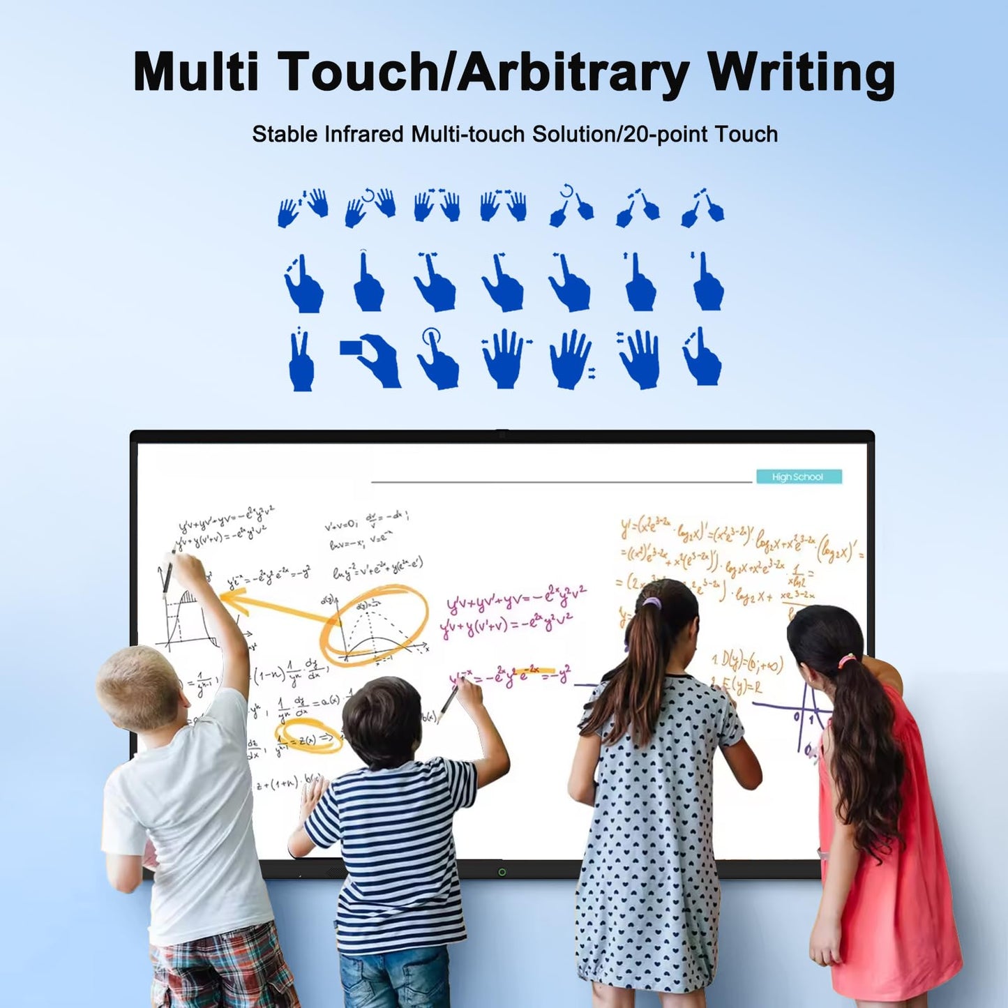 86″ Smart Board,4K UHD Touchscreen Display Electronic White Board,Android 14,Built in Ultra High Definition Camera Open App Ecosystem,Interactive Whiteboard for for Business Office Classroom Home