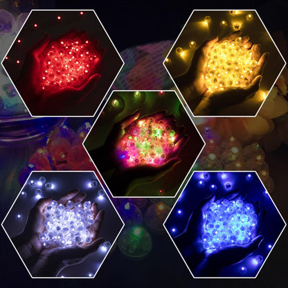 chzk 200pcs Balloon Lights Cool White & Rainbow Mini LED Lights Round Long Standby Time Ball Lamps for Easter Birthday Party Christmas Halloween Decoration