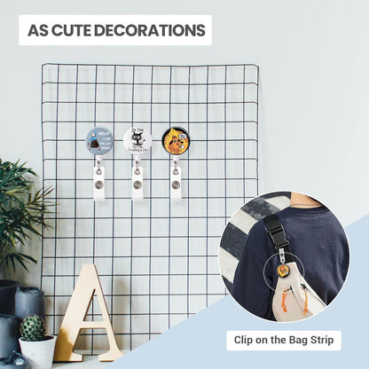 Badge Reel, Funny Badge Holder, Cute Badge Clip for Nurse, This is Fine Dog Retractable ID Badge Clips, Office Name Badge Accessories, Nursing Student Gifts