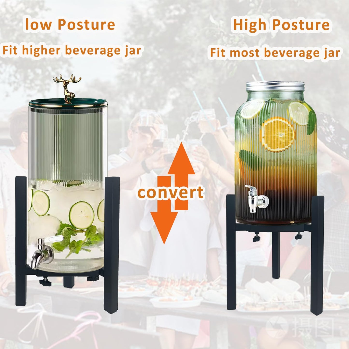 NEECONG Drink Dispensers Stand For Party. Universal Beverage Dispensers Stand Adjustment Range 7.1 to 11.5 inches Wide, Holder For Most 1 to 3.5 Gallon Beverage Dispensers (stand only)