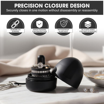 RING THING - Ring Holder Keychain, Jewelry Organizer and Storage, Portable Waterproof Jewelry Holder, Pill Box Keychain Container, Gym Accessory, and Travel Ring Case (Olive Green)