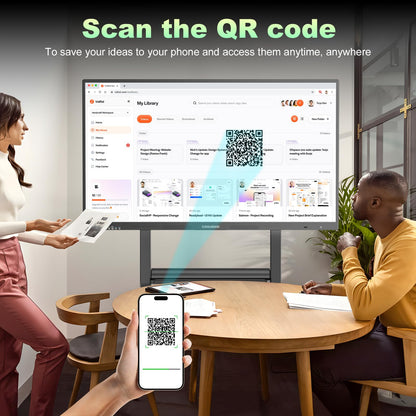 COOLHOOD 65" Smart Board, 4K UHD Touchscreen Interactive Digital Whiteboard Display, Electronic All-in-One Computer for Classroom Office Home Business w/Open App Ecosystem (Board & Wall Mount Only)