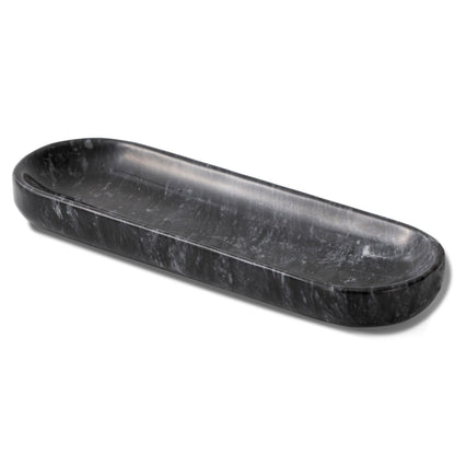 10.6’’ Marble Tray, Decorative Bowl for Home Decor, Natural Marble Key Bowl, Candy Bowl, Decorative Tray for Entryway Table, Vanity and Bathroom Countertop(Black)
