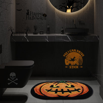 Halloween Pumpkin Bath Mat 20x32 Inch, Soft and Absorbent Tufted Fall Bathroom Rug Non Slip Washable, Autumn Halloween Bathroom Decor Rug Holiday Decorations