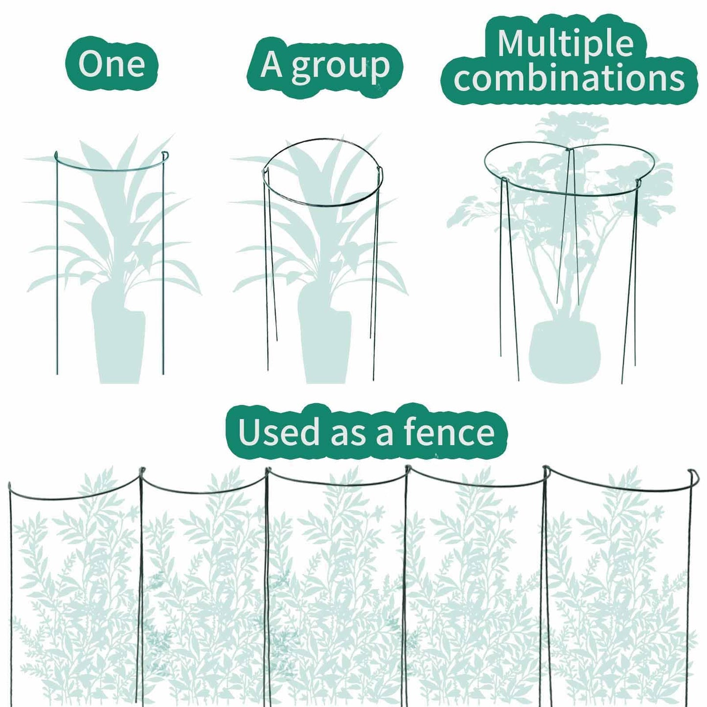TCBWFY 14" Dx32 H Plant Supports Stakes for Large Heavy Plants,10Pack Peony Supports,Heavy Duty 5mm Wire Peony Cages,Interlock Garden Supports Ring Border Support,Plant Support Cage for Rose Flower