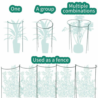 TCBWFY 14" Dx32 H Plant Supports Stakes for Large Heavy Plants,10Pack Peony Supports,Heavy Duty 5mm Wire Peony Cages,Interlock Garden Supports Ring Border Support,Plant Support Cage for Rose Flower