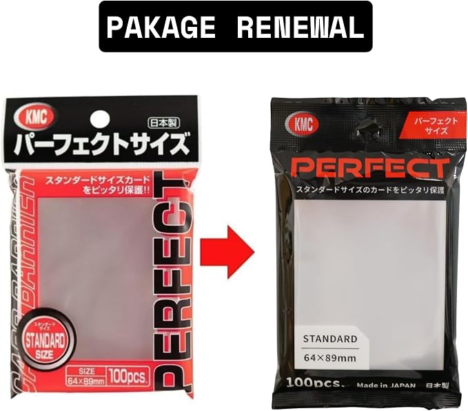 KMC 100 Pochettes Card Barrier Perfect Size Soft Sleeves, 3 Pack/Total 300 Pochettes [Komainu-Dou Original Package], Clear