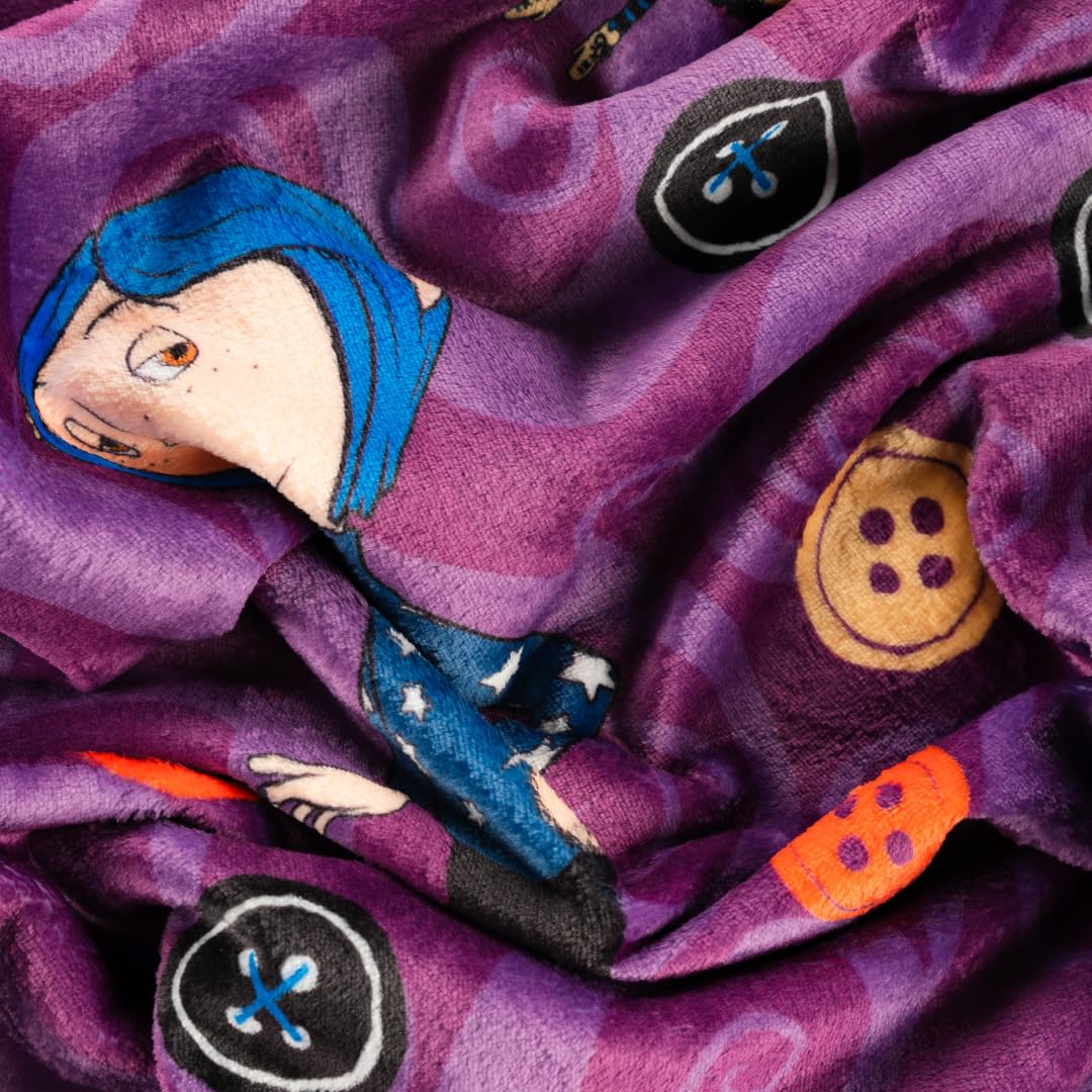 Coraline Button Eyes Bedding Super Soft Cozy Plush Throw, 46 in x 60 in, (Officially Licensed Product) by Franco