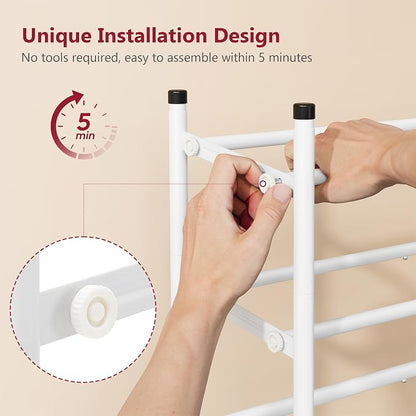 Tajsoon Expandable Shoe Rack for Closet 4 Tier, 29“-41“Adjustable & Stackable Shoe Shelf Storage, Metal Shoe Rack Organizer for Front Door Entrance, Closet, Garage, Entryway, White