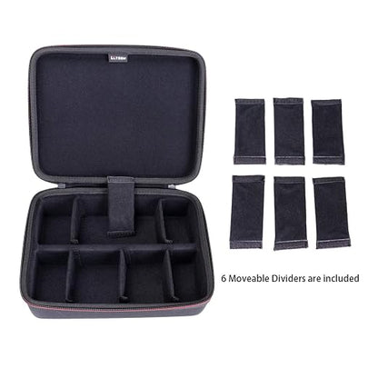 LTGEM Card Game Case Fits 2300+ Cards Compatible with Cards Against Humanity/Magic the Gathering/UNO/Pokemen/Baseball/Football Cards with 6 Moveable Dividers (2 Row) - Black