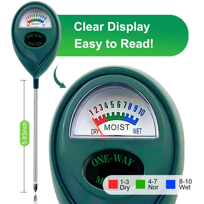METINFUS Pack of 4 Green Soil Moisture Meter for Plants, Soil Meter, Soil Tester, Hygrometer for Garden, Farm, Lawn, Ideal for Beginners & Indoor Plant Enthusiasts, No Battery Required