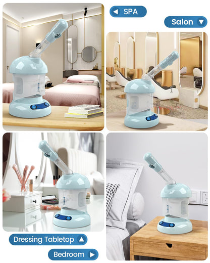 Kingsteam Facial Steamer - Ozone Steamer with Extendable Arm - Professional Nano Ionic Facial Steamer for Deep Cleaning - Portable for Personal Care Use at Home or Salon