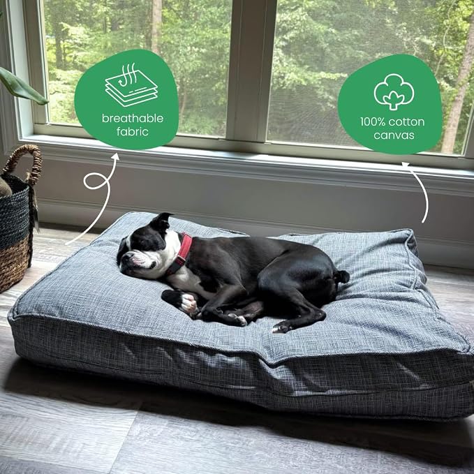 Molly Mutt River Dog Bed Duvet Cover, 100% Cotton Canvas Cover for Dog, Puppy, or Cat Bed, Durable, Washable, and Free of Harmful Chemicals, Small, 22"x27"x5"