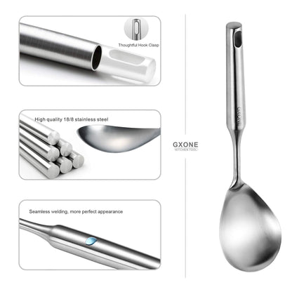 Cooking Spoon,304 Stainless Steel Large Serving Spoons,Silver/12.6Inch
